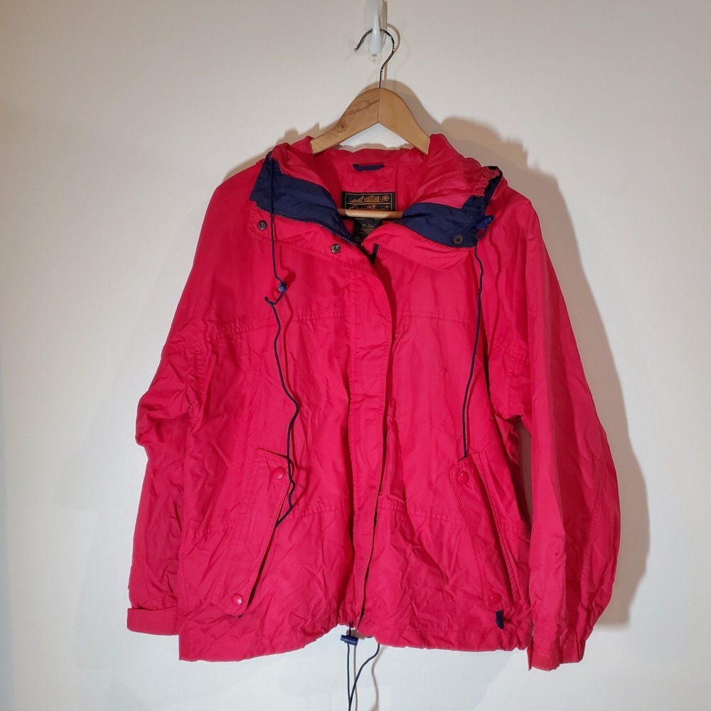 VTG Eddie Bauer Gore-Tex Waterproof Hooded Hiking Rain Parka Jacket Size M